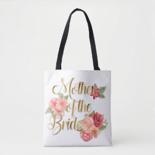 Bolsa Tote Mãe Floral Vermelha Rosa da Sacola de Tota Noiva