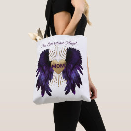 Bolsa Tote Mãe Guardian Angel com Asas e um Coração Ouro