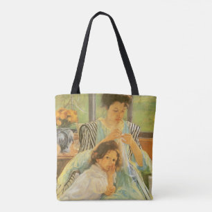 Bolsa Tote Mãe jovem costurando por Mary Cassatt, Arte Vintag