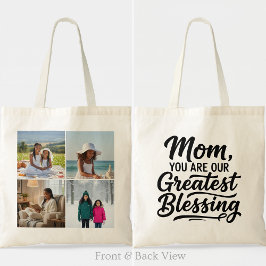 Bolsa Tote Mãe Maior Bênção 4 Foto Personalizada Grade Modern