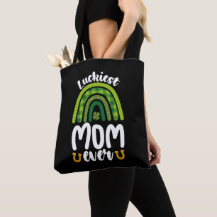 Bolsa Tote Mãe Mais Sortuda do Mundo Família Dia de São Patrí