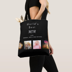 Bolsa Tote Mãe Melhor Mãe Foto da Colagem Negra