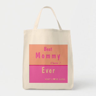 Bolsa Tote MÃE MELHOR personalizada, CADA VEZ, PINK &ROSA