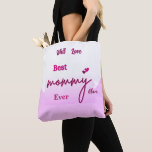 Bolsa Tote MÃE MELHOR personalizada, rosa e rosa B
