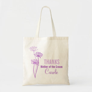 Bolsa Tote Mãe moderna do saco de flores roxo do noivo