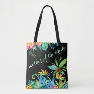 Bolsa Tote Mãe Negra Floral Tropical da Noiva