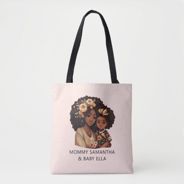 Bolsa Tote Mãe negra personalizada e filha (19) (Frente)