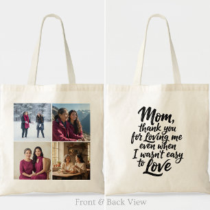 Bolsa Tote Mãe Obrigada Por Me Amar Pincel Script 4 Foto