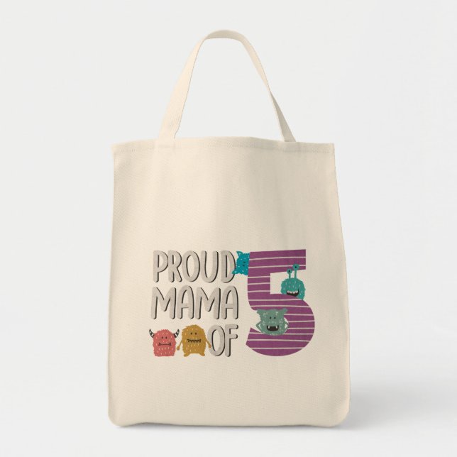 Bolsa Tote Mãe Orgulhosa de Cinco Sacos de Tote (Frente)