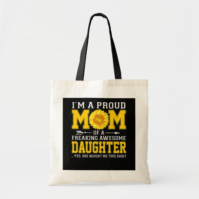Bolsa Tote Mãe Orgulhosa de Mães Filhas Adoráveis (Frente)