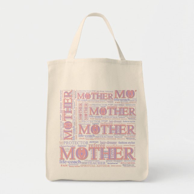 Bolsa Tote MÃE: Os muitos papéis de uma mãe - Saco (Frente)