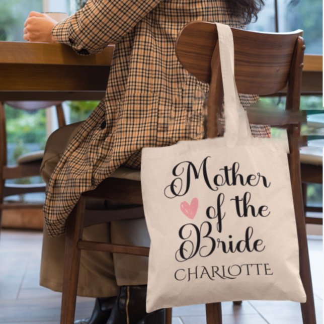 Bolsa Tote Mãe personalizada do casamento nobre (Personalized Mother of the Bride Wedding Tote Bag)