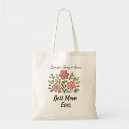 Bolsa Tote Mãe Personalizada Floral Caprichosa