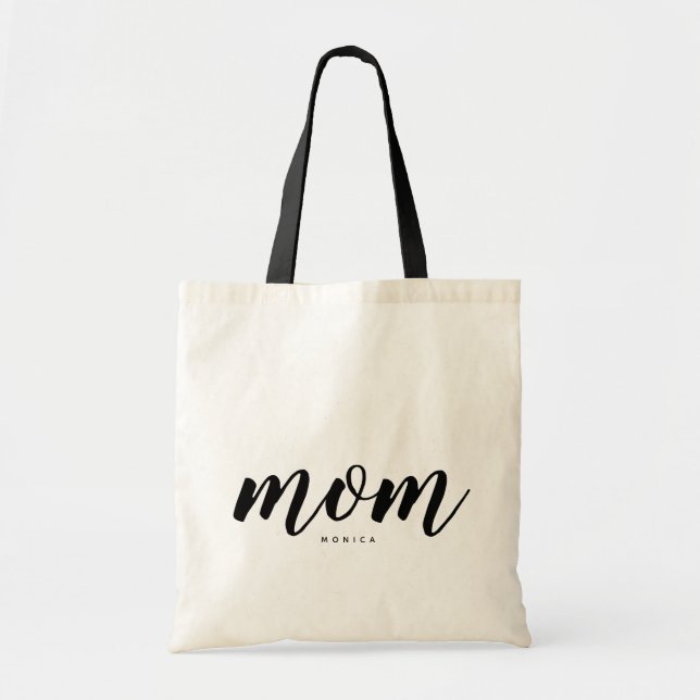 Bolsa Tote Mãe, preto e branco, minimalista (Frente)