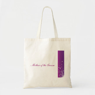 Bolsa Tote Mãe roxa & branca do saco do casamento do noivo