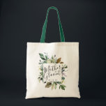 Bolsa Tote Mãe russa do Cerrado<br><div class="desc">Moldura botânica elegante e doce,  de cor rústica verde,  com caligrafia moderna e bolsa típica de tipografia para sua futura sogra.</div>