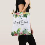 Bolsa Tote Mãe tropical do roteiro da aguarela da noiva<br><div class="desc">Mãe tropical moderna bonita da folha da aguarela da sacola da noiva. Parte de uma coleção da celebração do casamento do verão. A cor pode ser mudada.</div>