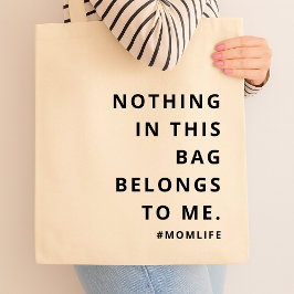 Bolsa Tote Mãe Vida | Diversão Slogan Moderno e Minimalista M
