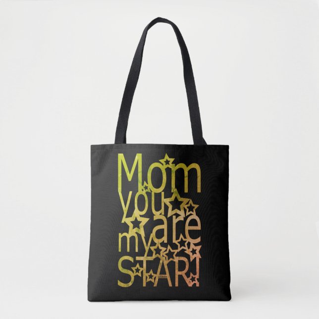 Bolsa Tote MÃE, VOCÊ É MINHA dia de as mães DE ESTRELA. (Frente)
