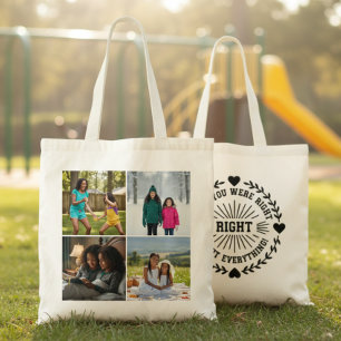 Bolsa Tote Mãe Você Estava Certa Quatro 4 Colagem de Fotos Pe