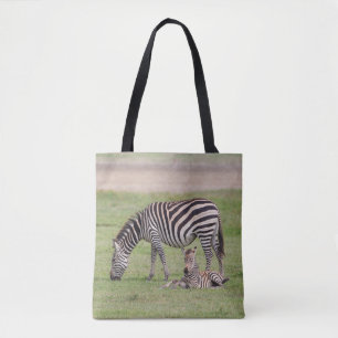 Bolsa Tote Mãe Zebra com Potro Recém-Nascido