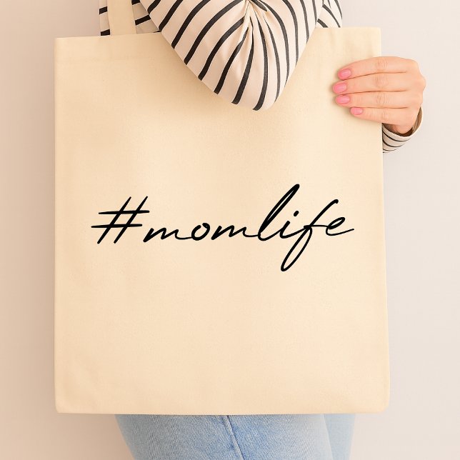 Bolsa Tote #MãeVida | Motherhood Modern Script Dia de as mães (Criador carregado)
