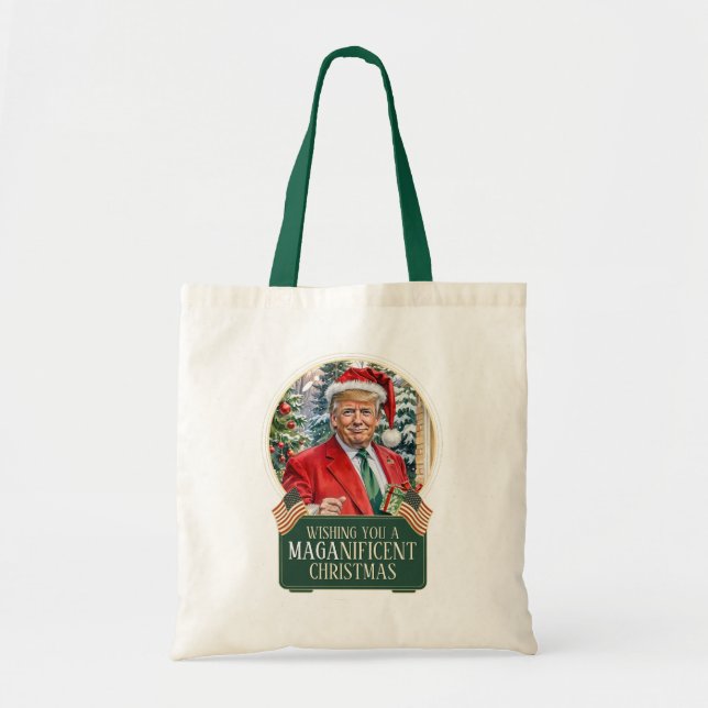 Bolsa Tote MAGA magnífica Compra de Trump de Natal (Frente)