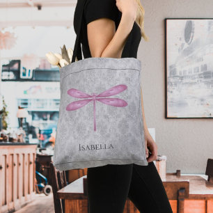 Bolsa Tote Magenta Dragonfly Damask