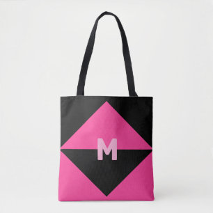 Bolsa Tote Magenta e Preto Modernos