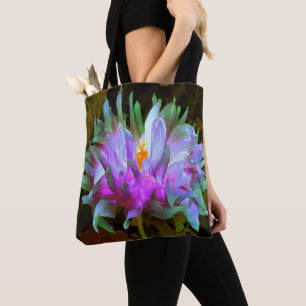 Bolsa Tote Magenta espantosa e Verde limão Cactus Dahlia