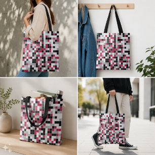 Bolsa Tote Magenta Geométrico Moderno