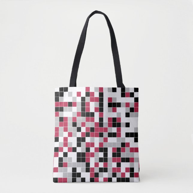 Bolsa Tote Magenta Moderna Geométrica (Frente)