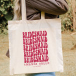 Bolsa Tote Magenta Pink Retro Boho Personalized Bachelorette<br><div class="desc">This personalized magenta pink boho tote bag is perfect for the bride-to-be or any bridesmaids! It's a great way to show your support and let them know you're there for them during their special day. The tote bag is made of sturdy material and features a fun retro boho design. Add...</div>