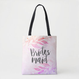 Bolsa Tote Magenta Pink Watercolor Deixa A Bridesmaid De Casa