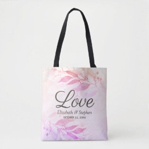 Bolsa Tote Magenta Watercolor Deixa Casamento Obrigado Presen