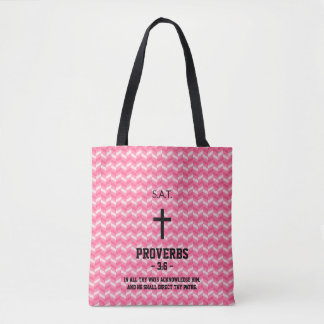 Bolsa Tote Magenta Zigzag - Bíblia Versa Cristã