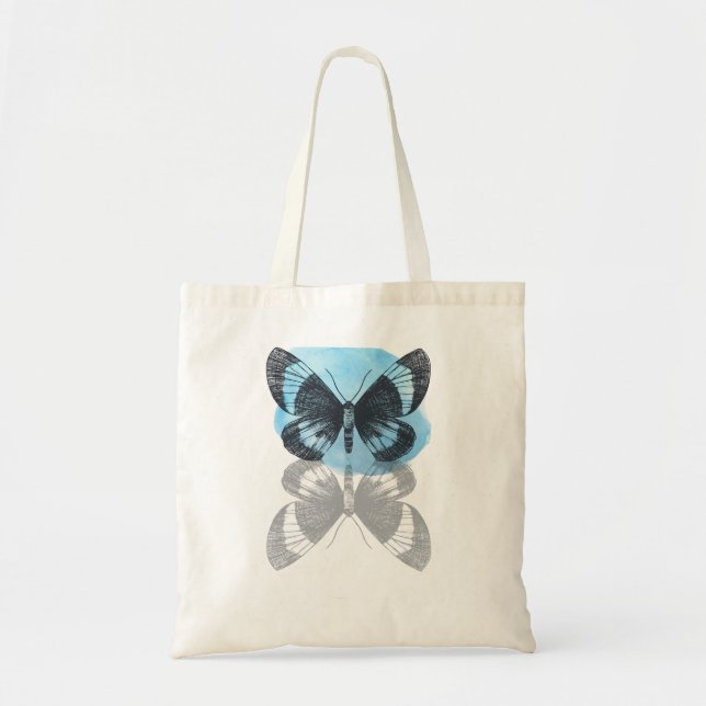 Bolsa Tote Magia da borboleta azul. (Frente)