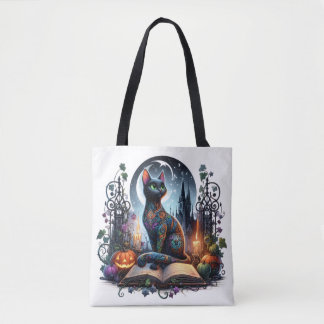 Bolsa Tote Magia de Gato Preto Bibliotecário Mágico