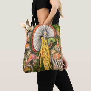 Bolsa Tote Magic Mushroom Queen Fantastic Fairytaling Paintin