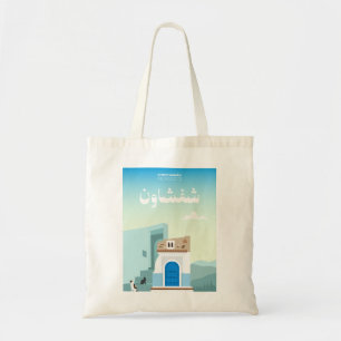 Bolsa Tote Mágica Chefchaouen – Marroquina Desenhada à Mão