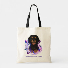 Bolsa Tote Magical Black & Tan Cavalier King Charles Spaniel