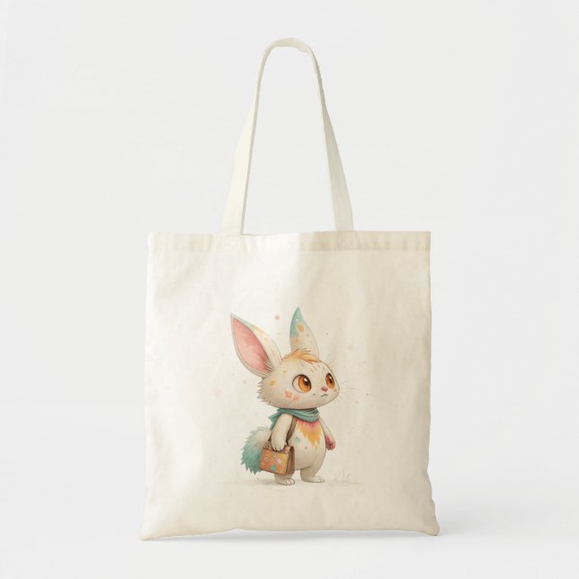 Bolsa Tote Magical Paint-Splashed Rabbit-Cat Creature (Frente)