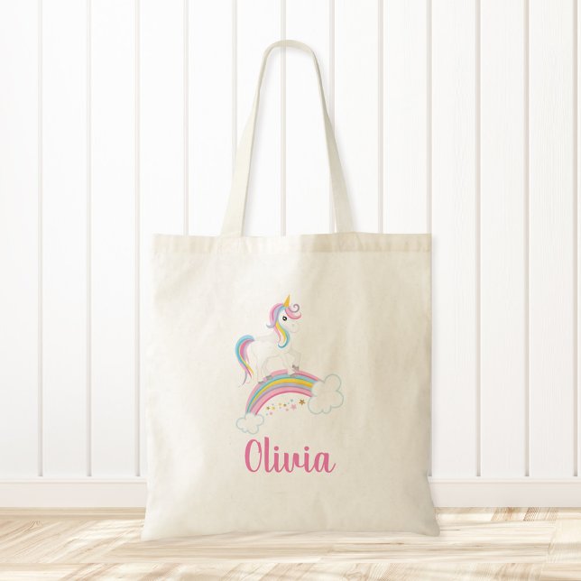 Bolsa Tote Magical Rainbow Unicorn Personalizado (Criador carregado)