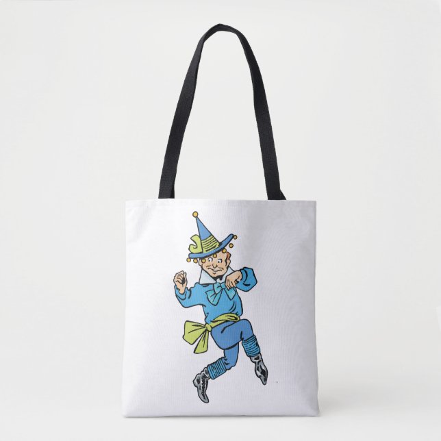 Bolsa Tote Mágico Vintage de Oz, Menino Munchkin Dançante Fof (Frente)