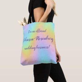 Bolsa Tote Magnífico Arco-íris Pastel "Negócios de Casamento"