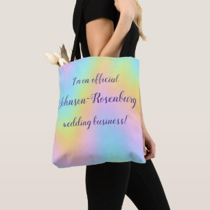 Bolsa Tote Magnífico Arco-íris Pastel "Negócios de Casamento"