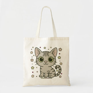 Bolsa Tote Magnífico Maya Floral Tabby Cat