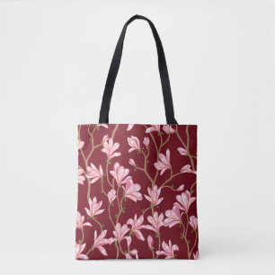 Bolsa Tote Magnolia Branches: Ilustração Vintage em Sangue.