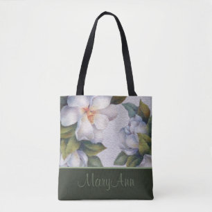 Bolsa Tote Magnolia Personalizada Blooms Sage Clássico Verde