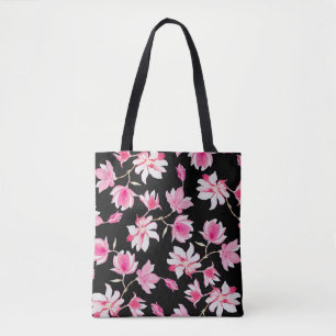 Bolsa Tote Magnolia Romântica: Negra Aquarela